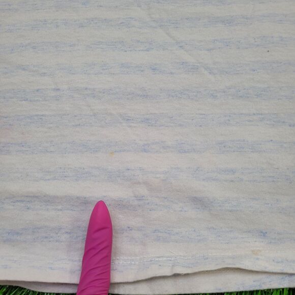 Vintage 90s Myrtle Beach Stripes Shirt Women L/XL 21x27 Blue - Picture 9 of 14